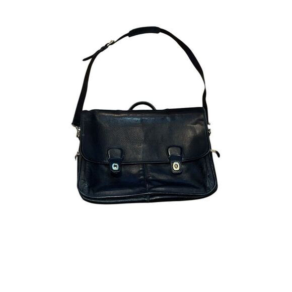 Coach Vintage Unisex Black Leather Briefcase Bag #0532 - Picture 1 of 12